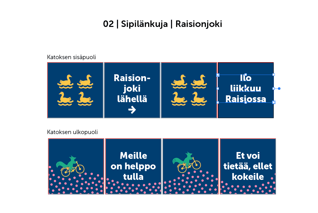 Raisionjoen ja Sipilankujan polkupyöräkatoksen suunnitelma. Hurraa.