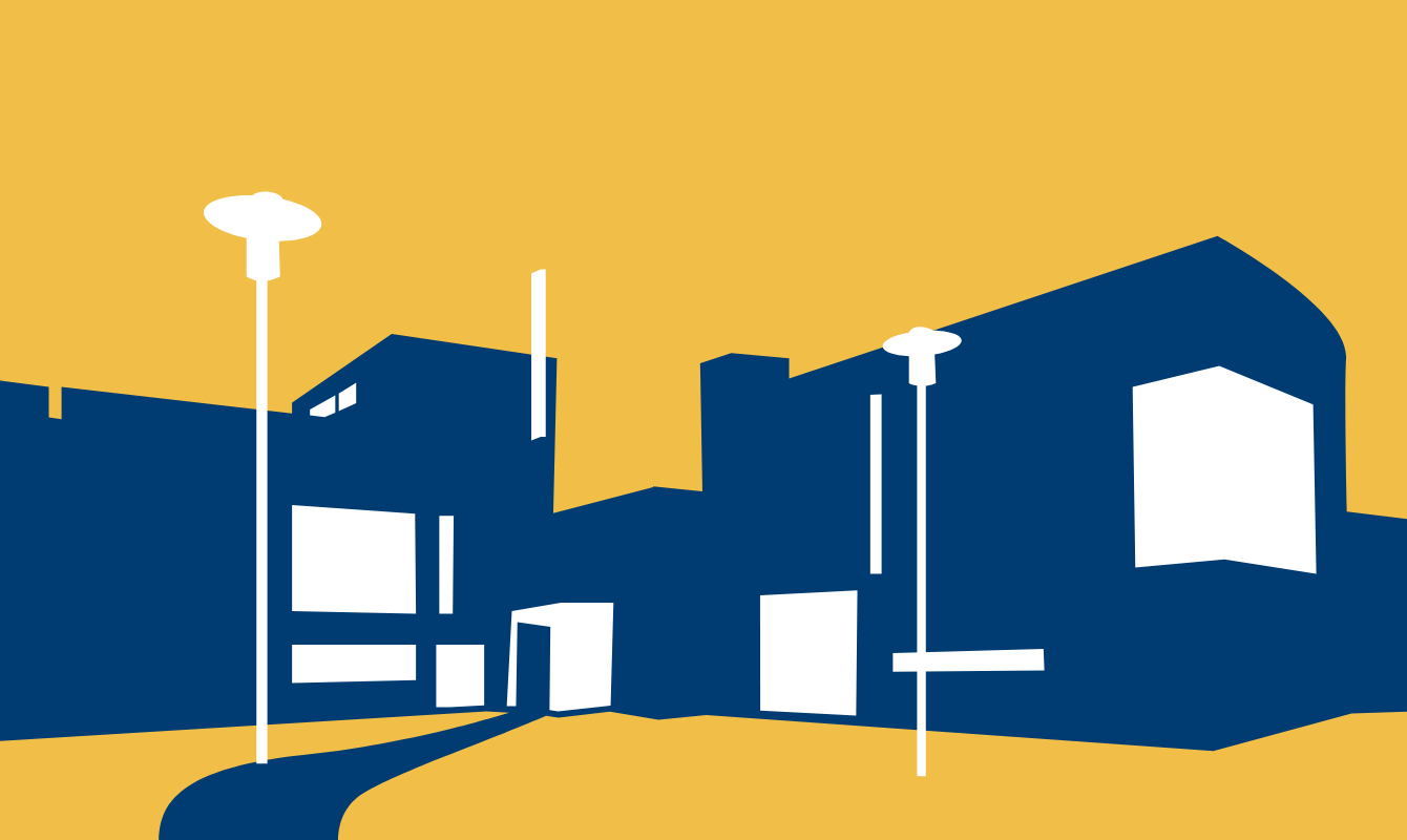 Raision kirjastotalon tunnuskuvitus, graafinen suunnittelu Tuire Laine.