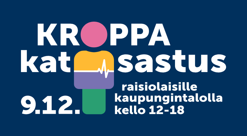 Raision InBody-mittaustapahtuman palvelutunnus: Kroppakatsastus, graafinen suunnittelu Tuire Laine.