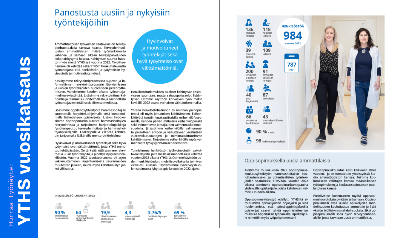 Taittoaukeama YTHS:n vuosikatsauksesta.
